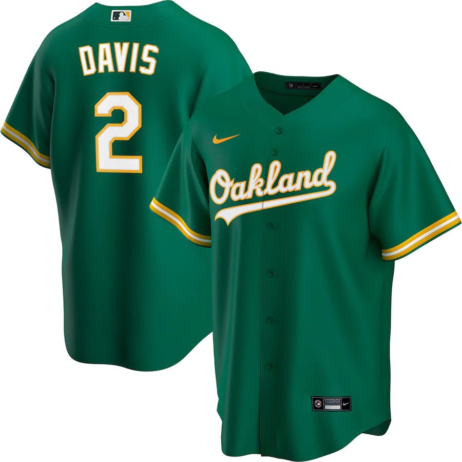 Cheap Mens Oakland Athletics 2 Khris Davis Nike Green Official Replica Player MLB Jerseys
